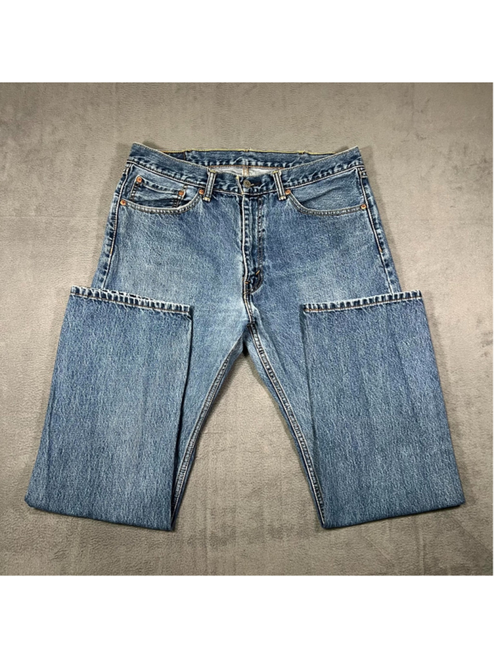 Levi's 505 Jeans Dark Stonewash Men 36x32 Denim Straight Zip-Fly Comfort Classic